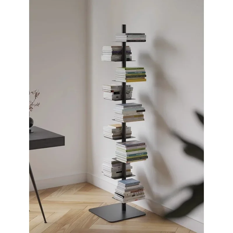 Rotating invisible bookshelf Floor-to-ceiling Internet celebrity wrought iron creative ins wind storage aromatherapy shelf