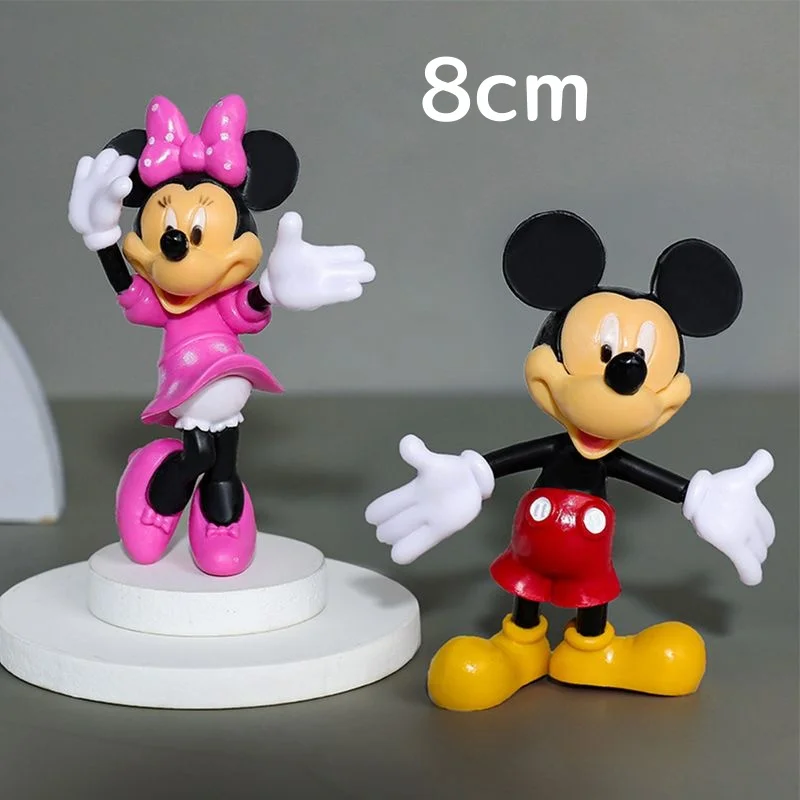 

Disney anime peripherals cute Mickey Minnie figure cartoon doll Donald Duck car decoration birthday gift children's toys 8cm