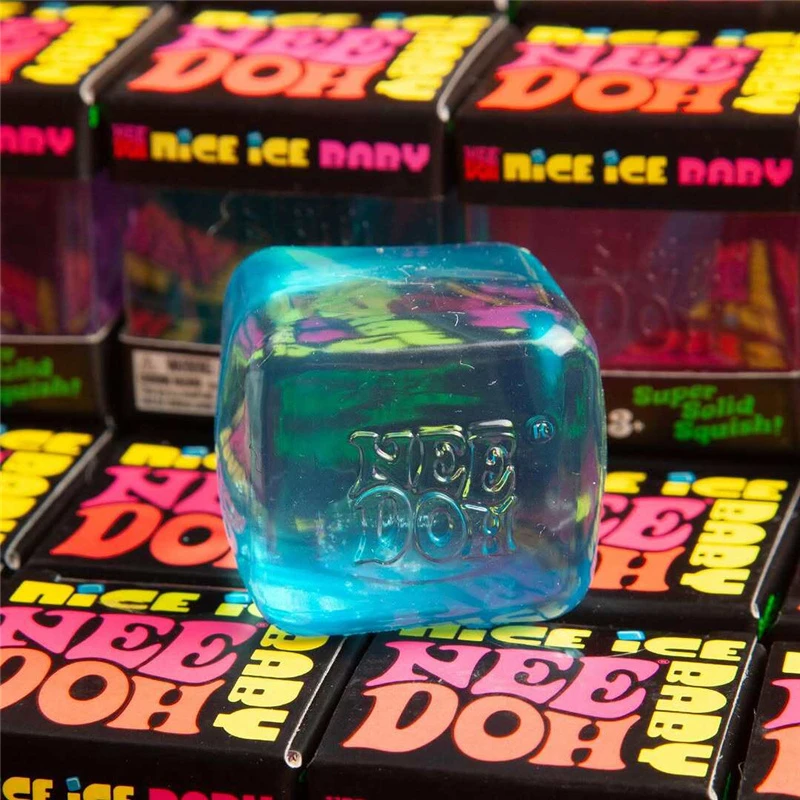 Needoh Teenie Fuzz Ball Mini Cube Fidget Toy Maltose TPR Cake Snow Ball Jellyfish Gumdrop Gummy Bear Squeeze Focus Relax Gift