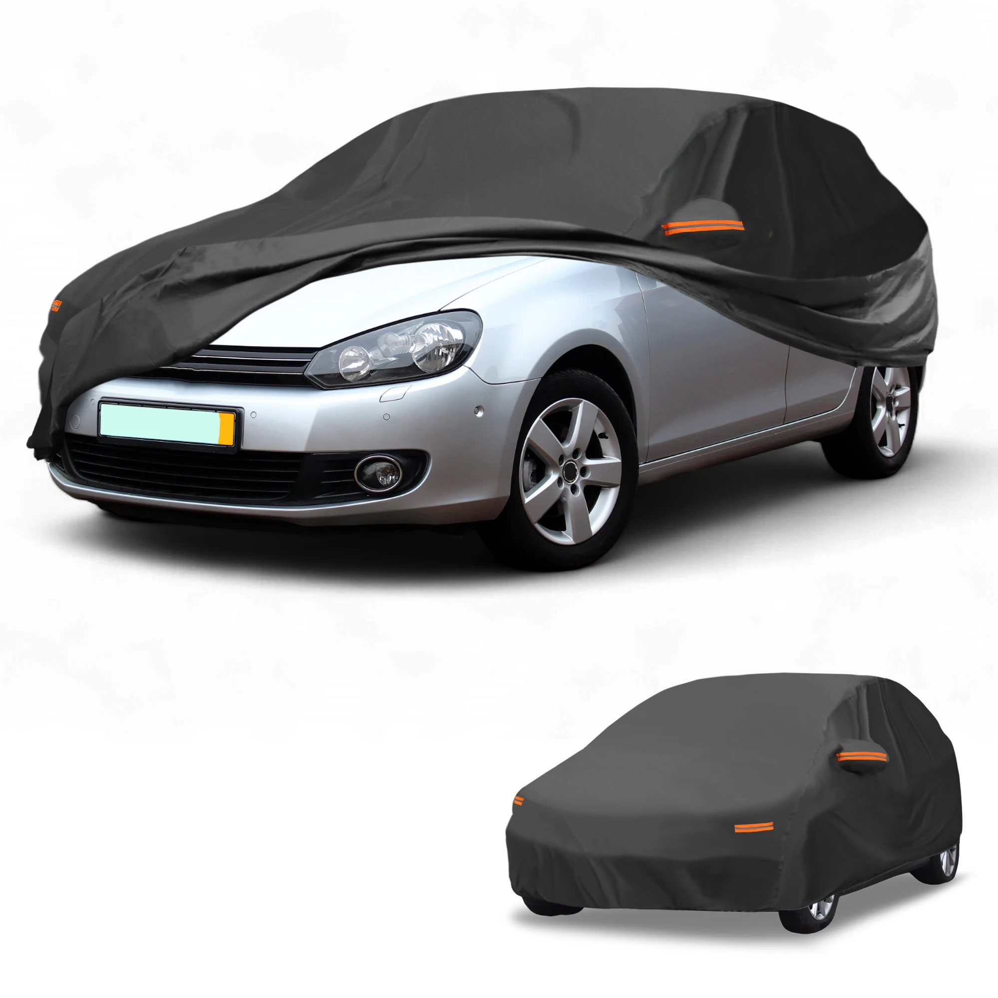 

Motoforti Car Cover Waterproof All Weather for Volkswagen Golf 2003-2022 Black 210D-PU