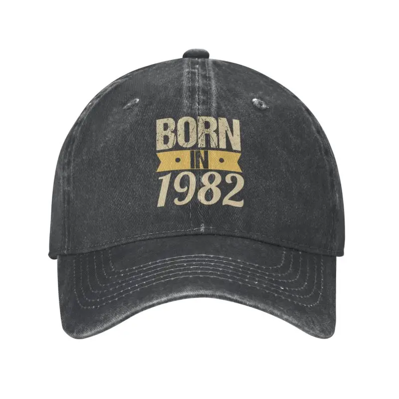 Boné de beisebol de algodão personalizado para homens e mulheres, chapéu pai ajustável, presentes de aniversário, streetwear, nascido em 1982