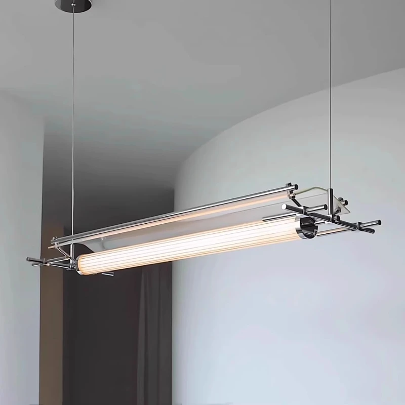 

Итальянская минималистичная люстра для ресторана, современный минималистичный обеденный стол, длинная люстра в индустриальном стиле