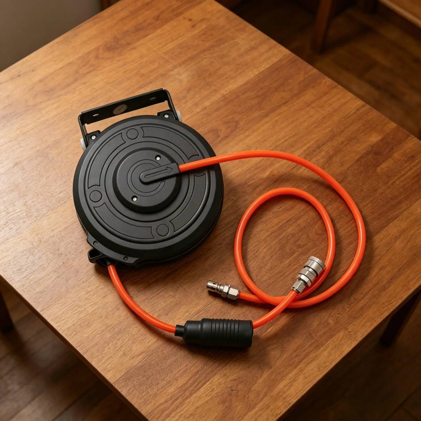 Retractable Pneumatic Air Hose Reel Flexible Swivel Wall Mount Storage for Workshop and Garage Tools