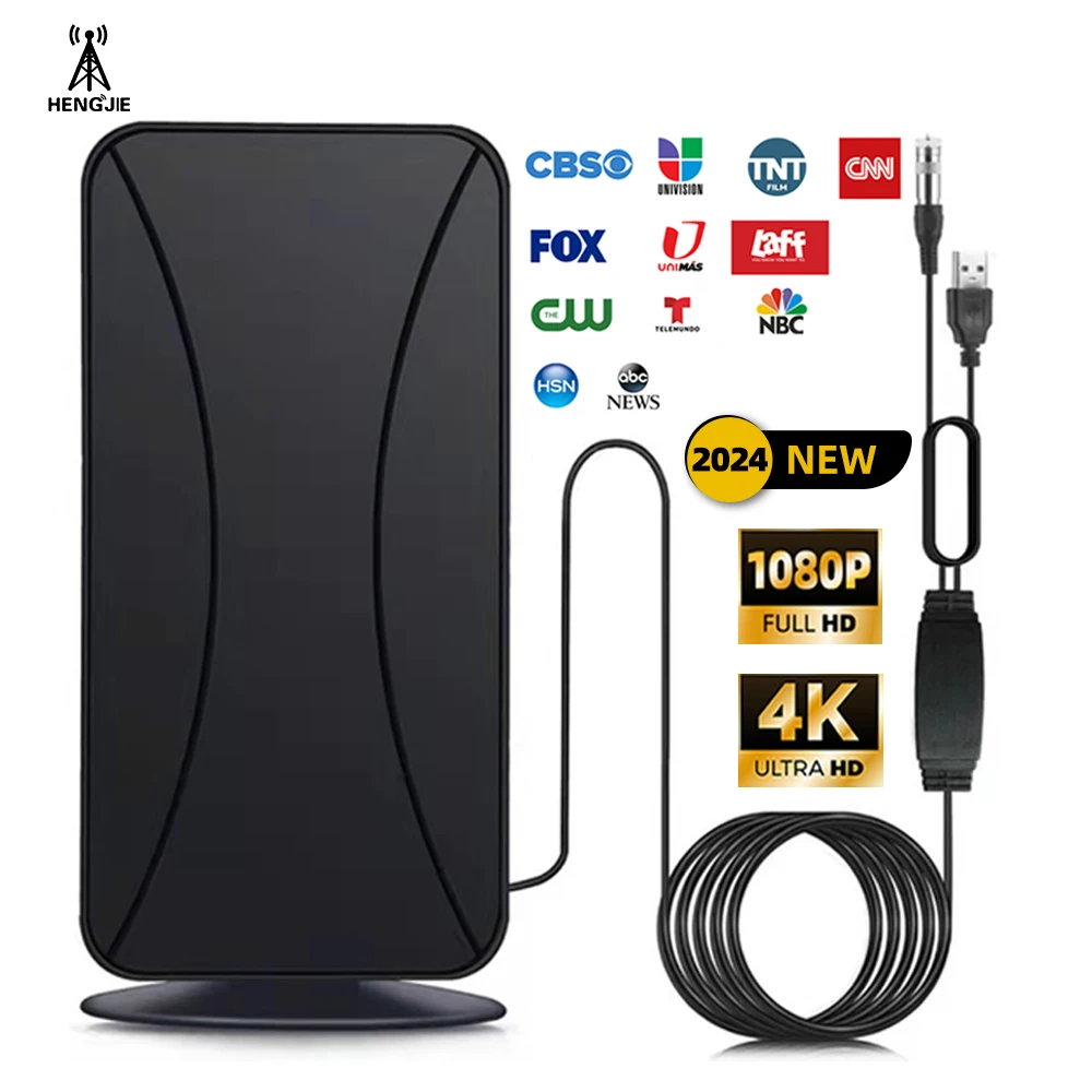 Indoor Satellite Antenna Tv Dvb T2 Antenna Support 4K 1080P 500 Miles Range High Gain Aerial For Smart Digital Tv