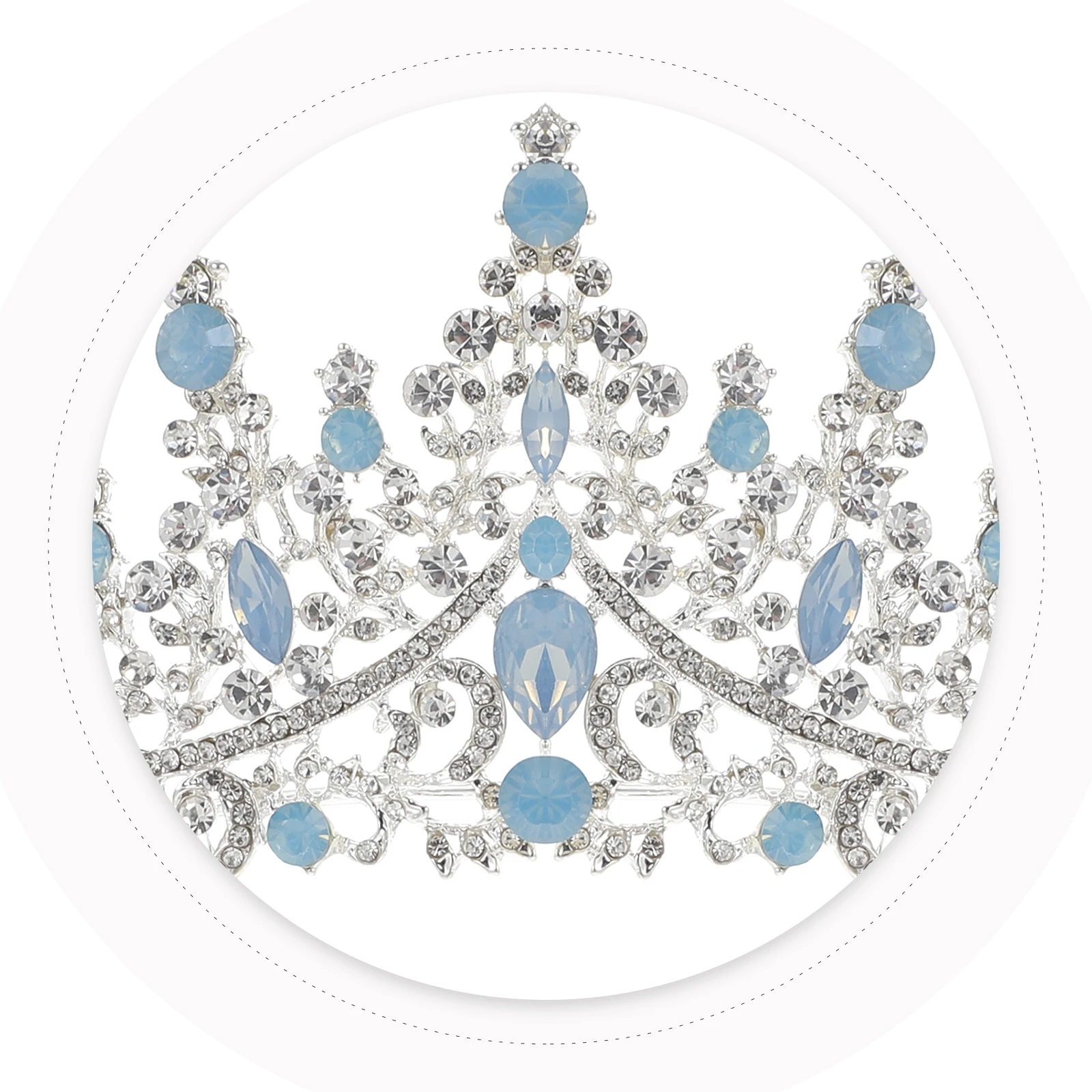 

Crystal Headdress Hairband Rhinestone Crown Bridal Women Alloy Silver Wedding Party Prom Accessories