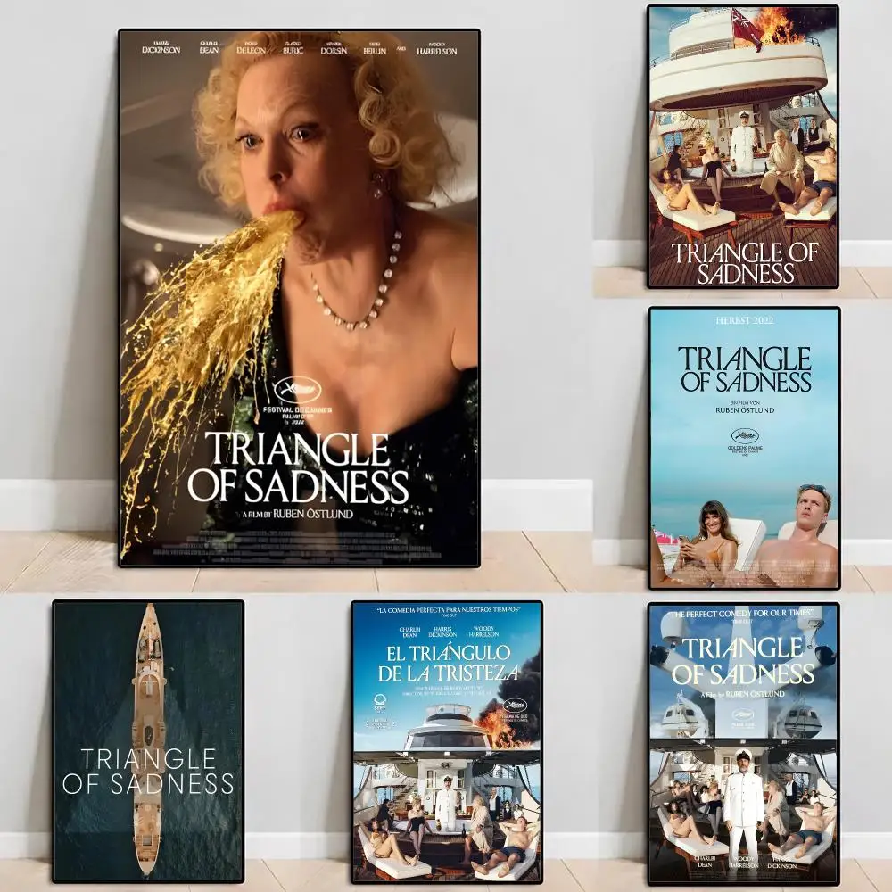 Movie Triangle of Sadness Poster Self‑Adhesive Waterproof PP Poster Coffee House Bar Wall Art Sticker Room Home Decor