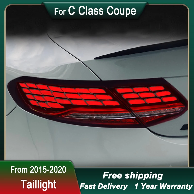 

Автомобильные задние фонари для Mercedes-Benz C Class Coupe W205 2015-2020, новый стиль, полностью светодиодный динамический указатель поворота, задний фонарь в сборе