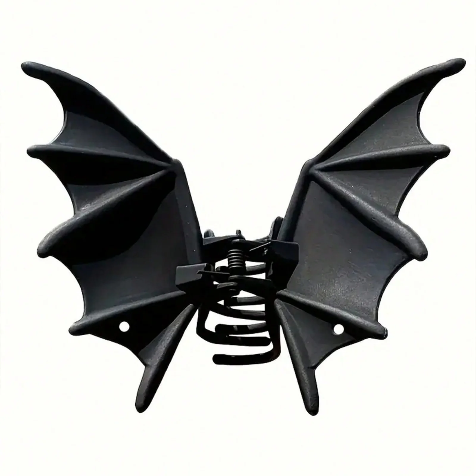 1Pc Gothic Punk Matte Black Bat-Wing Claw Clip, Elegant Women's Metal Ponytail Hair Accessory/Hair Claw, Suitable for Halloween image 4