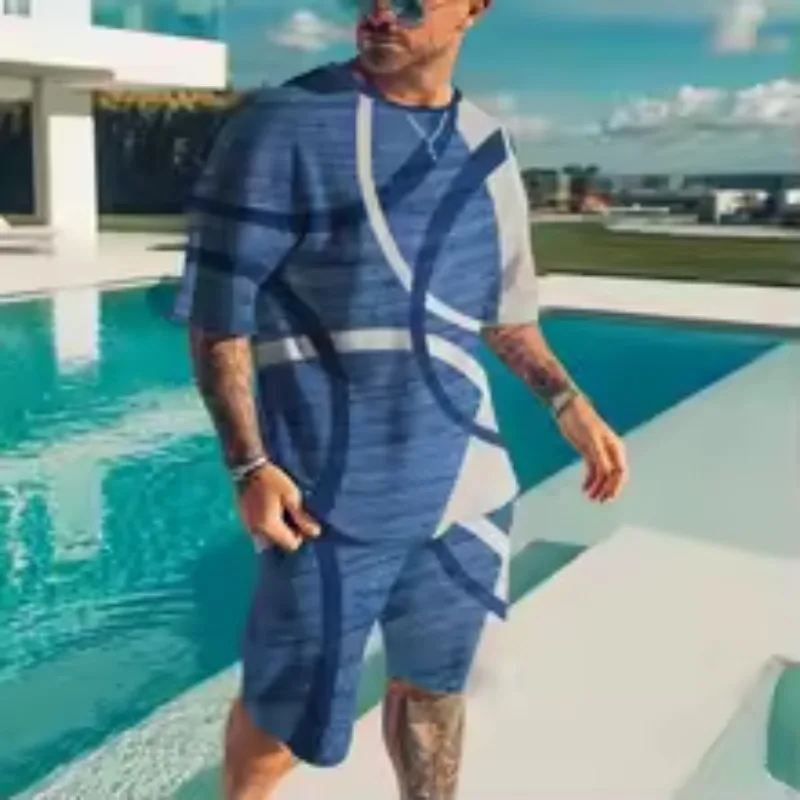 2025 New Fashion 3D Animal Print Set for Summer 2025 Casual Outdoor Sports Two-piece Set