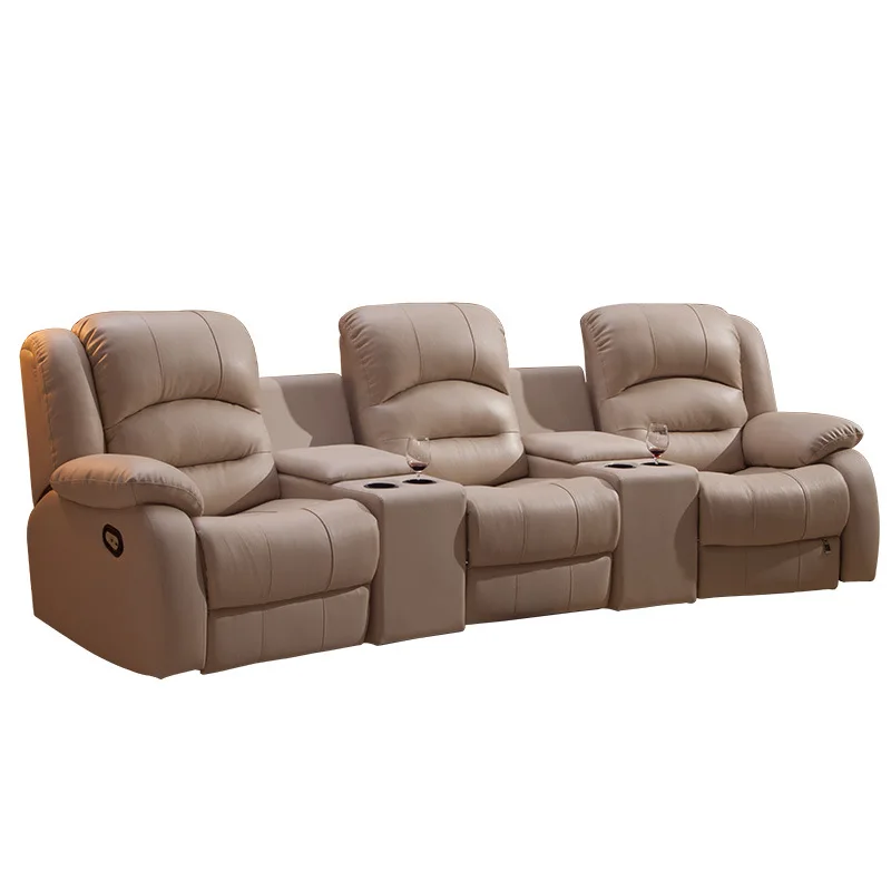 

Leather sofa first layer cowhide electric leather art combination video room film and television hall sofa chair multi-function