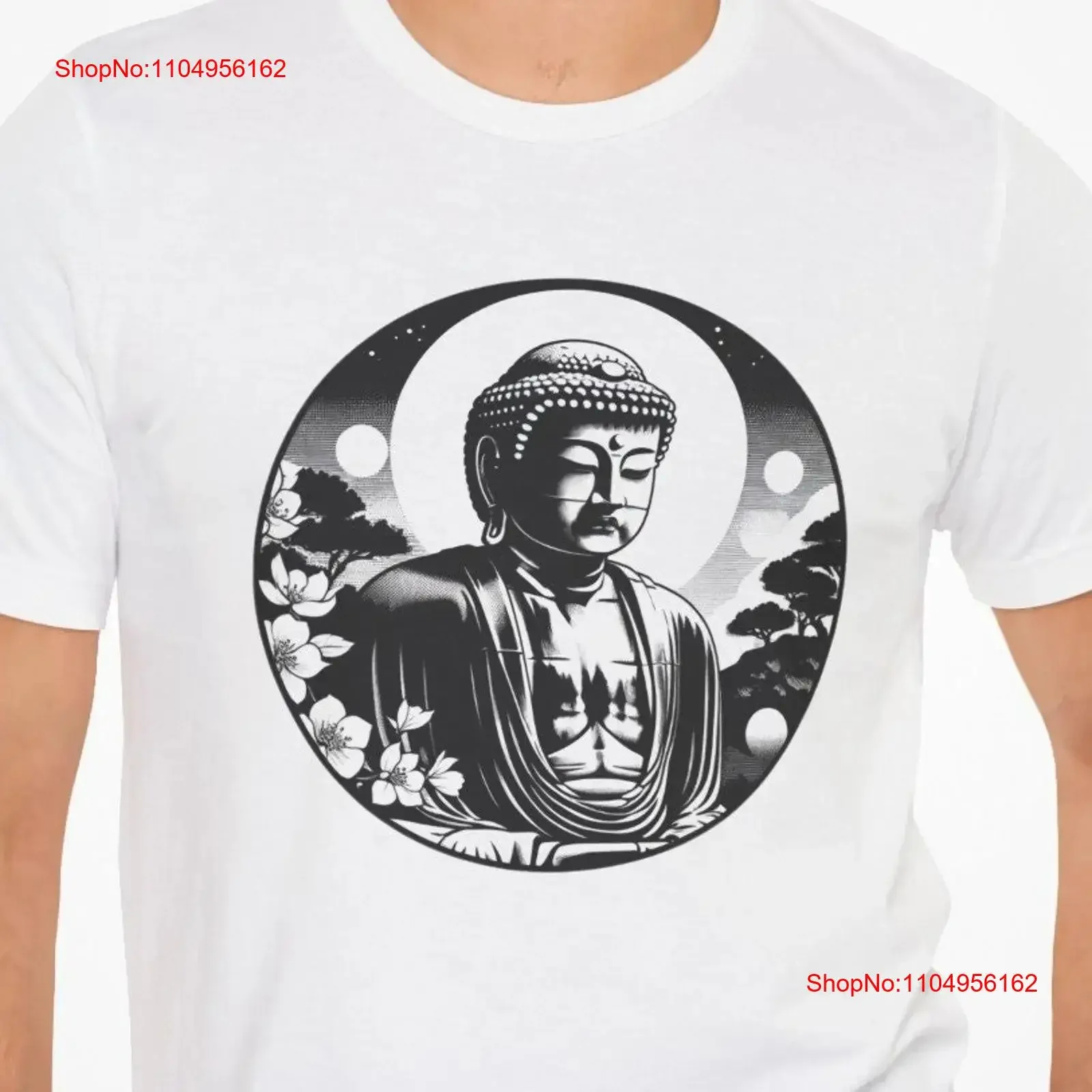 Zen bouddha Sakura t-shirt conscience méditation fleur de cerisier japonais esthétique confortable vêtements nature paisible vintage