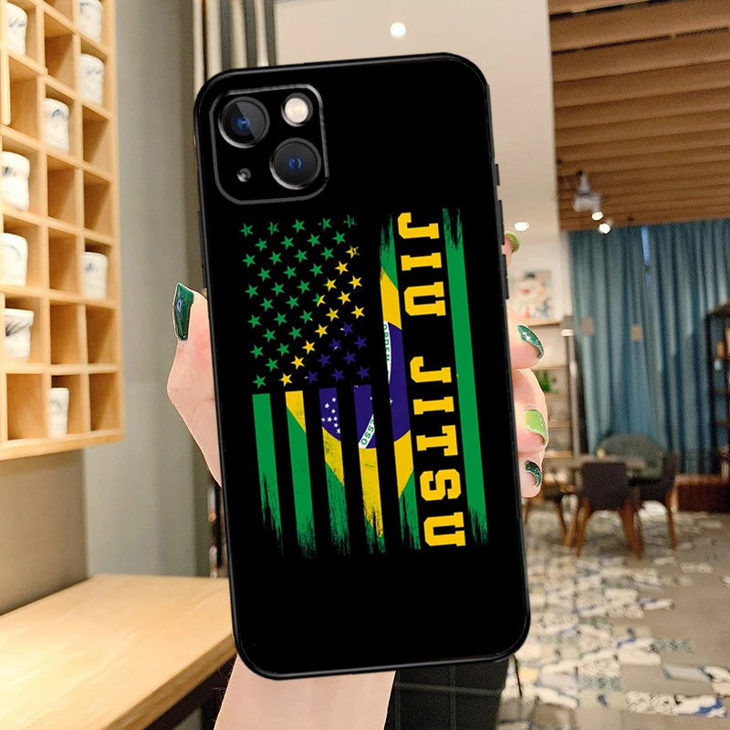 BJJ البرازيلي جيو جيتسو جراب هاتف آيفون 15 برو ماكس 14 13 12 11 16 برو ماكس ميني XR 15 16 زائد 16e غطاء كوكه