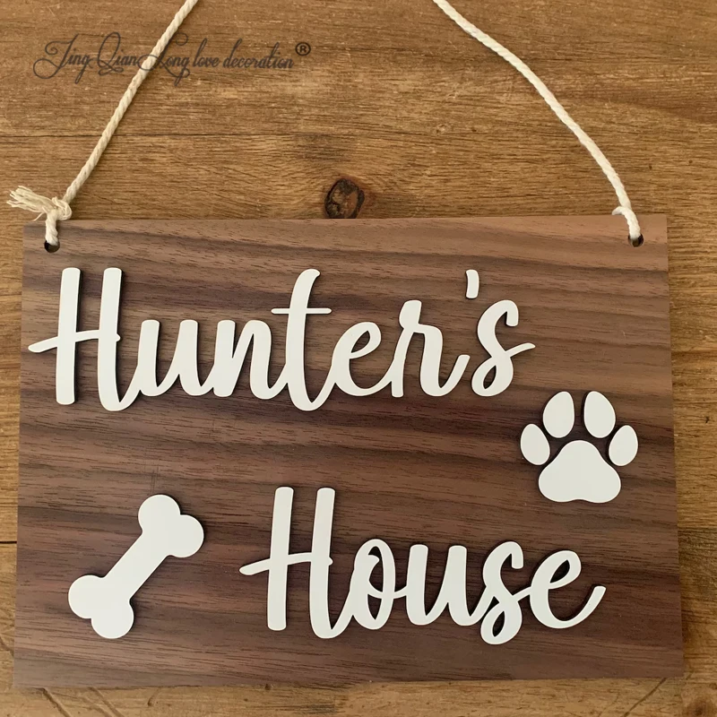 Custom Personalised Dog Name Sign, 3D Wood Dog Name Sign, Custom Dog Name Sign, Dog Paw Sign, Dog Food Area Sign, Dog Crate