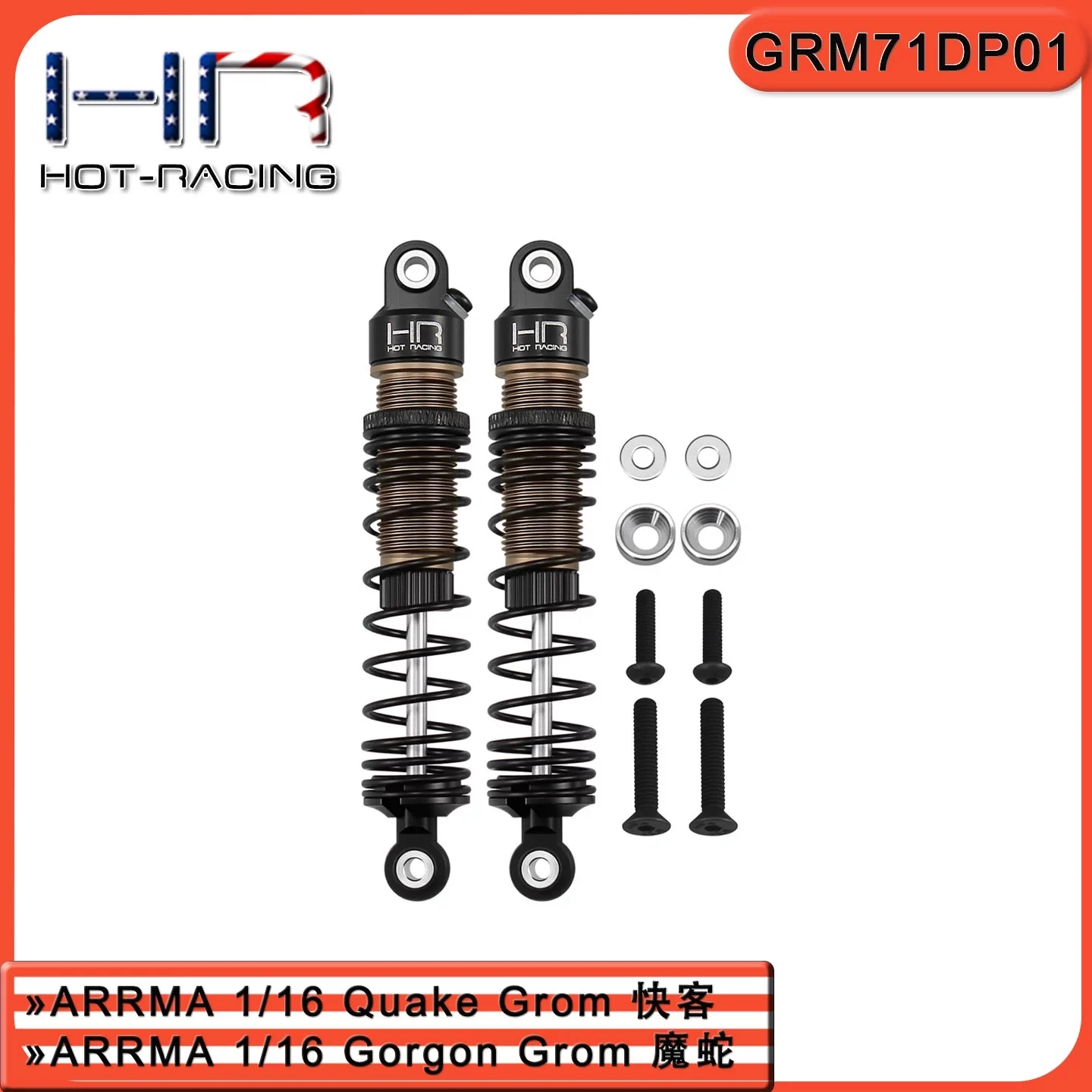 

HR ARRMA 1/16 GorgonGrom1/16 Quakegrom алюминий Передний и прочитайте амортизатор 71 мм