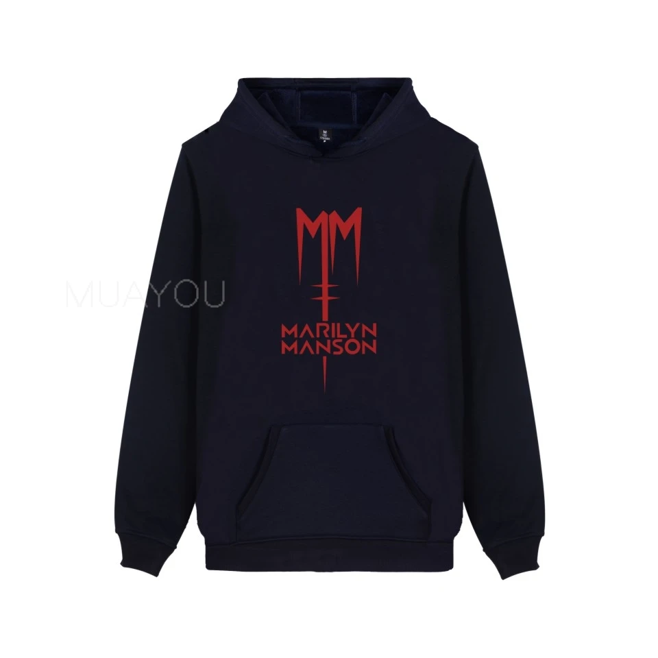 مارلين مانسون هوديس الرجال/النساء الصناعية المعادن روك باند هوديي البلوز طويلة الأكمام الهيب هوب الاطفال سترة