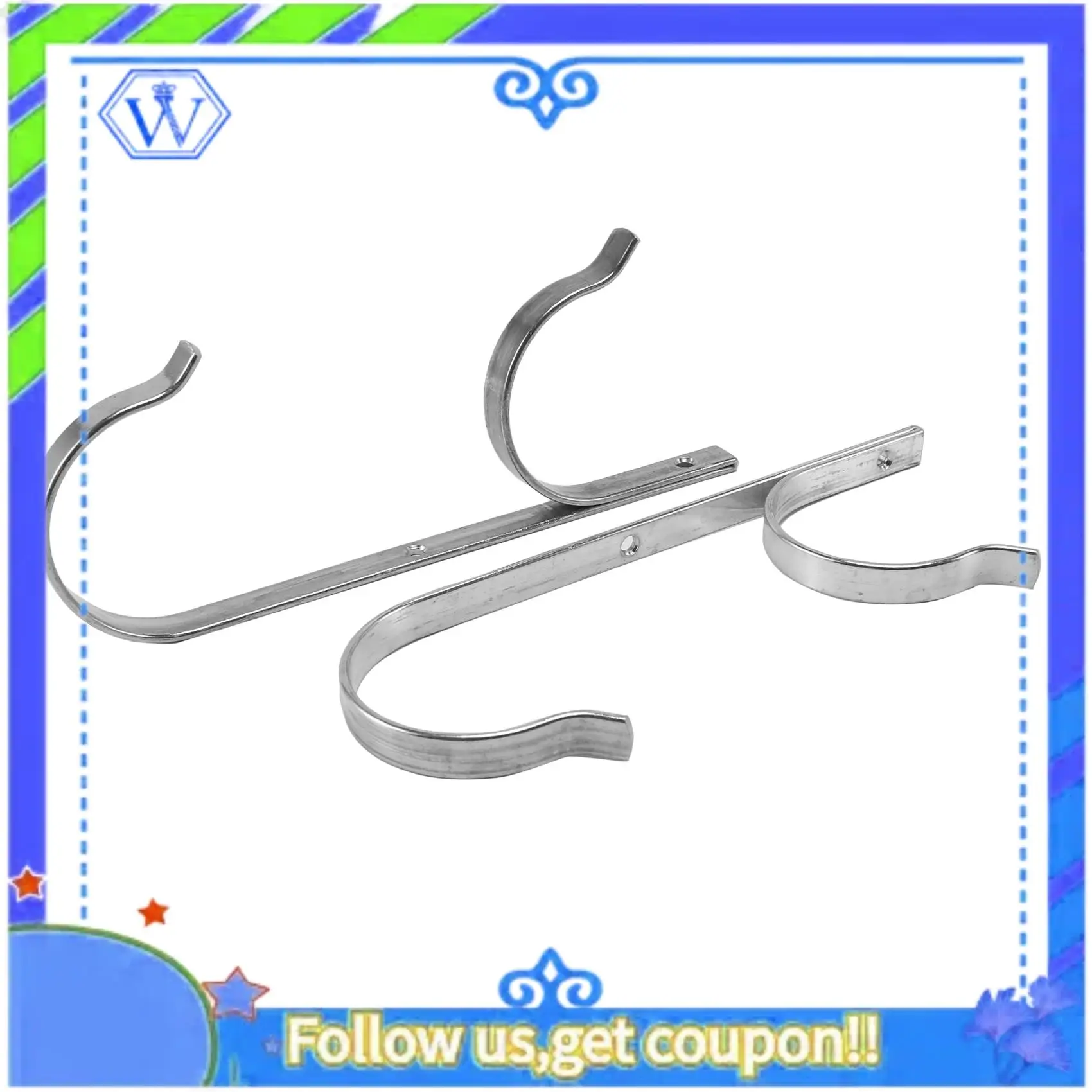 

A55P-Pool Pole Hanger Premium 6Pcs Aluminium Holder Set, Perfect Hooks For Telescopic Poles, Skimmers, Leaf Rakes, Nets