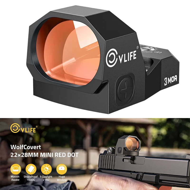 

CVLIFE Red Dot Sight 3MOA Open Reflex Sighting Full Size Optics Scope with Adapter Plate for MOS and 21mm Picatinny Base