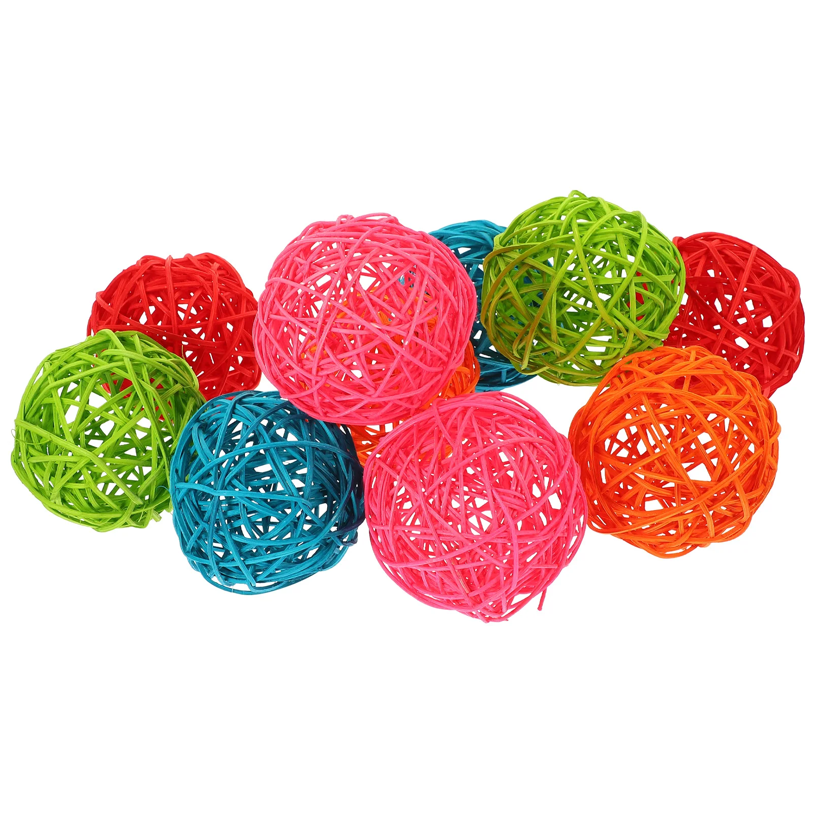 

10 Pcs Rattan Balls 10CM Light Green Pink Blue Red Xmas Party Rattan Balls Decor Home nament