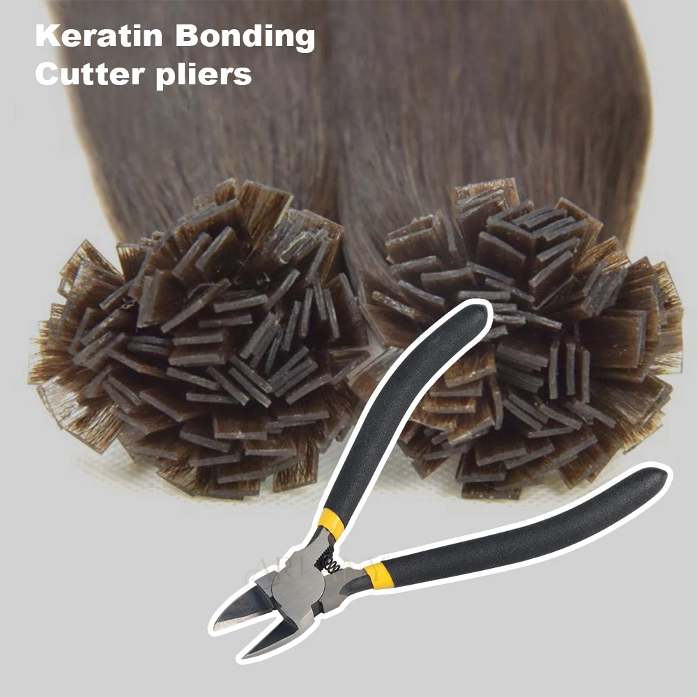 Haarverlängerungszange, Keratin-Bonding-Schneiderzange mit geraden Handscheren aus Edelstahl, Gartenscheren, Klingen – Detail 13