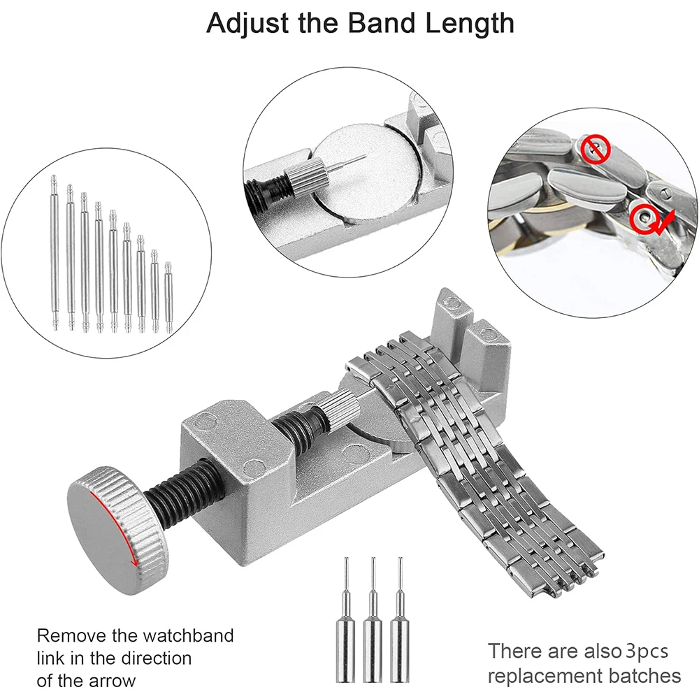 185pcs Watch Battery Change Tool Kit To Open Watches Back Case Opener Opening Watch Repair Tool Professional Watchmaker Kit