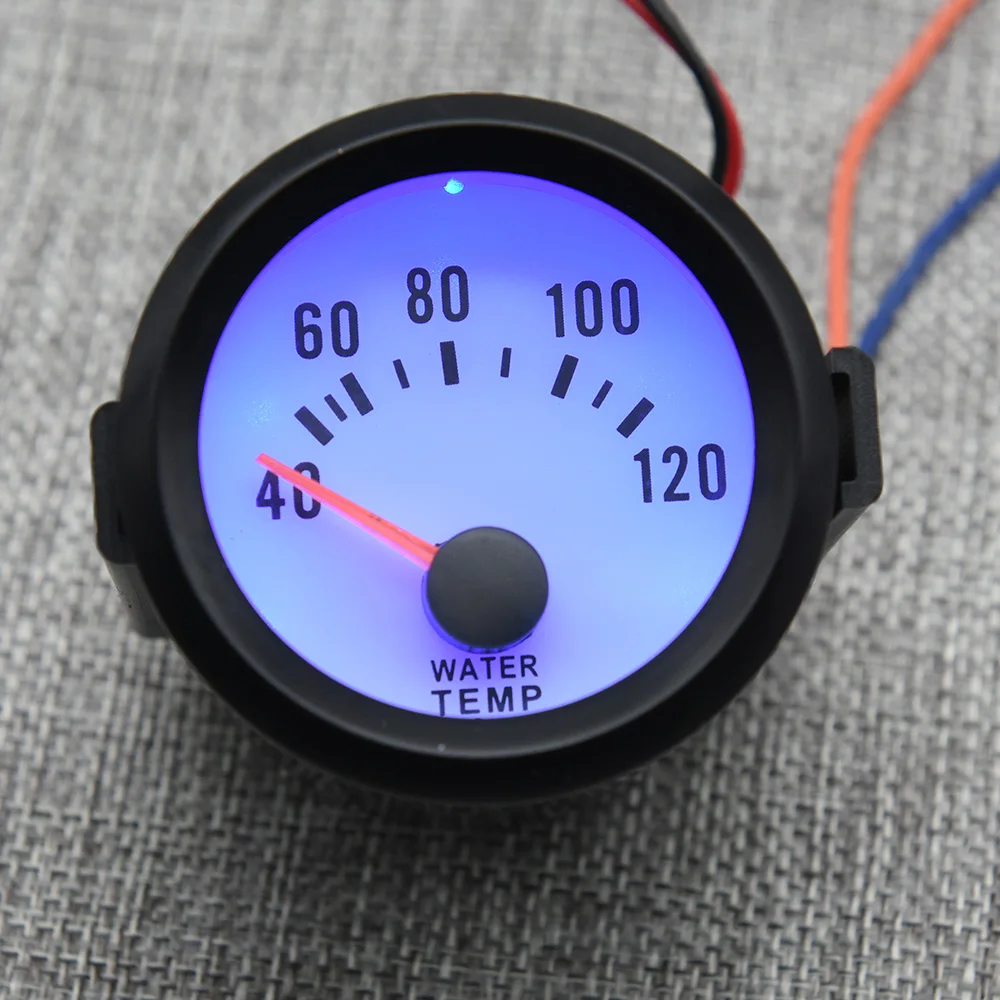 52MM Racing Gauge 40~120 Celsius Water Temperature Gauge with sensor 1/8 NPT Water Temp Joint Pipe Sensor Radiator 26mm-40mm