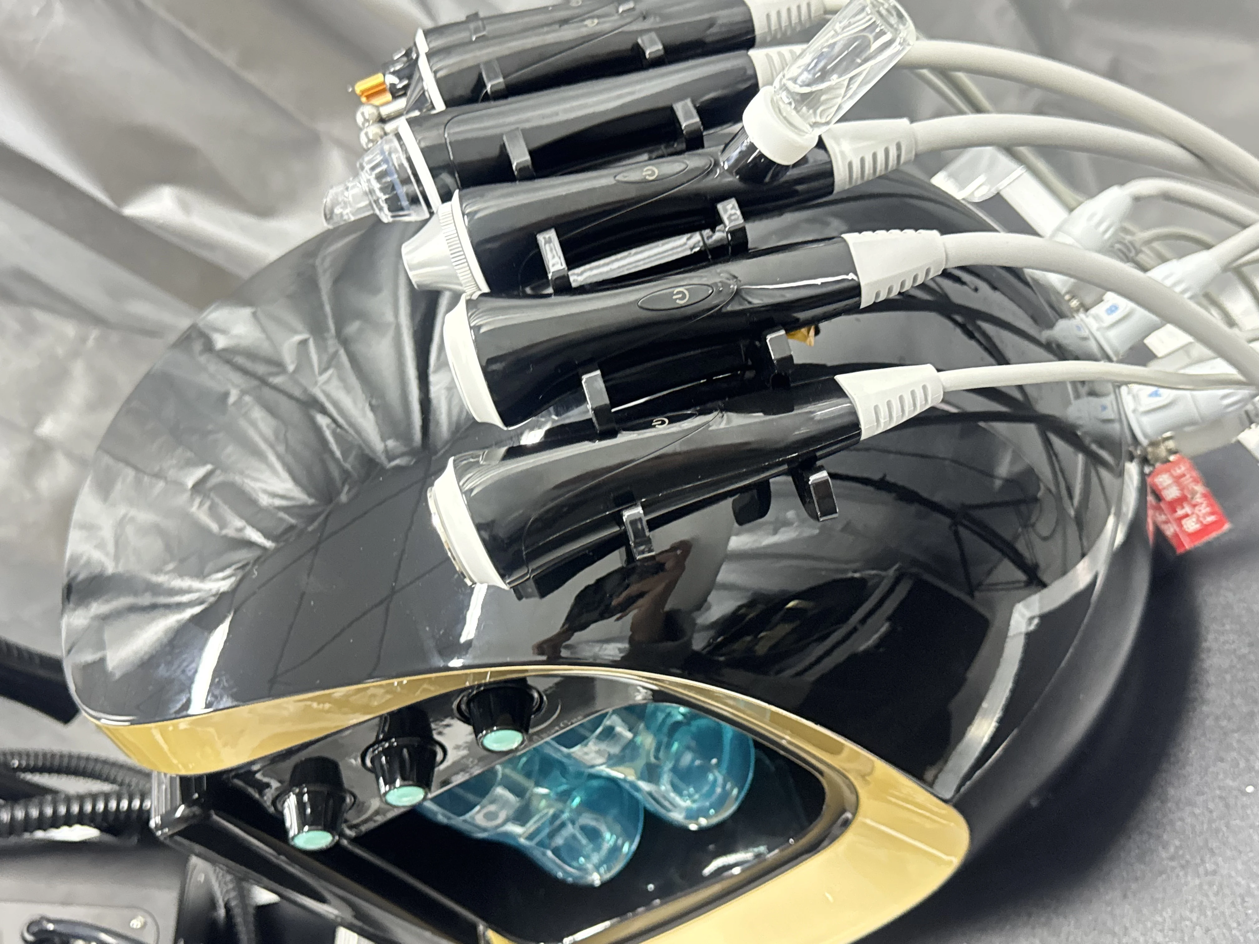 7 IN 1 Analizzatore intelligente per la pulizia del viso blu ghiaccio Diamante multifunzionale Idratante per la pelle Microdermoabrasione Cura del viso