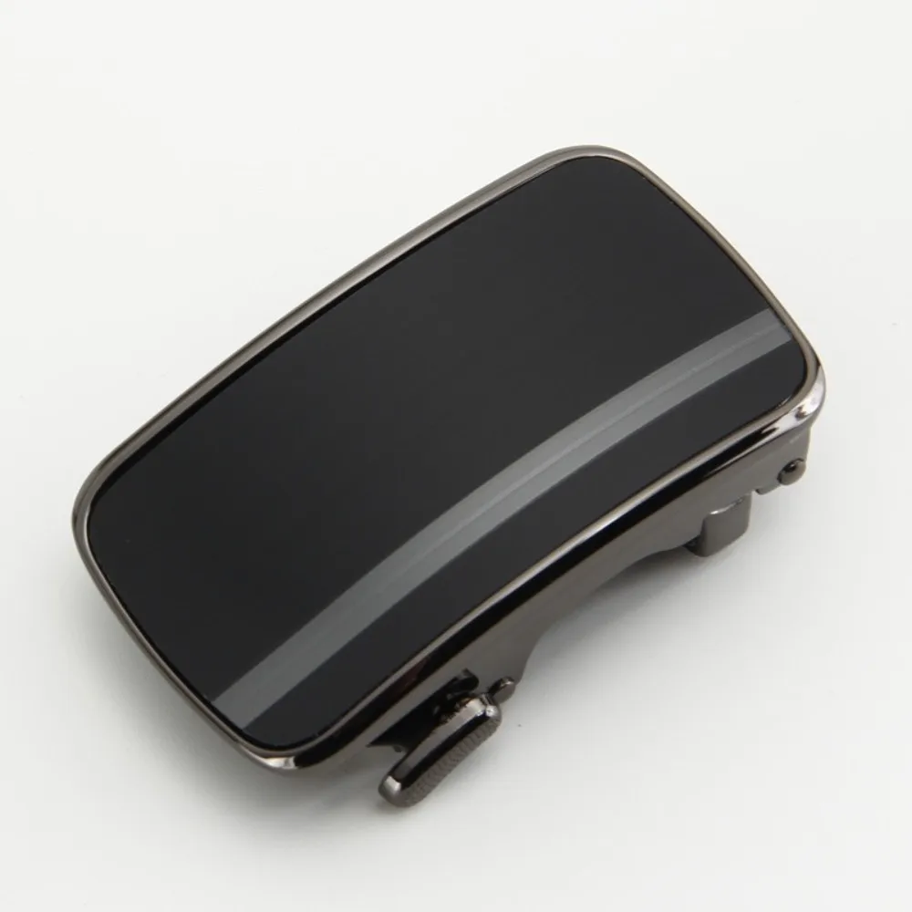 Gesper Sabuk Lebar Bahan Alloy 3.5CM Hitam untuk Pria, Tekstur Tahan Lama, Gesper Otomatis, Hadiah untuk Ayah/Pacar