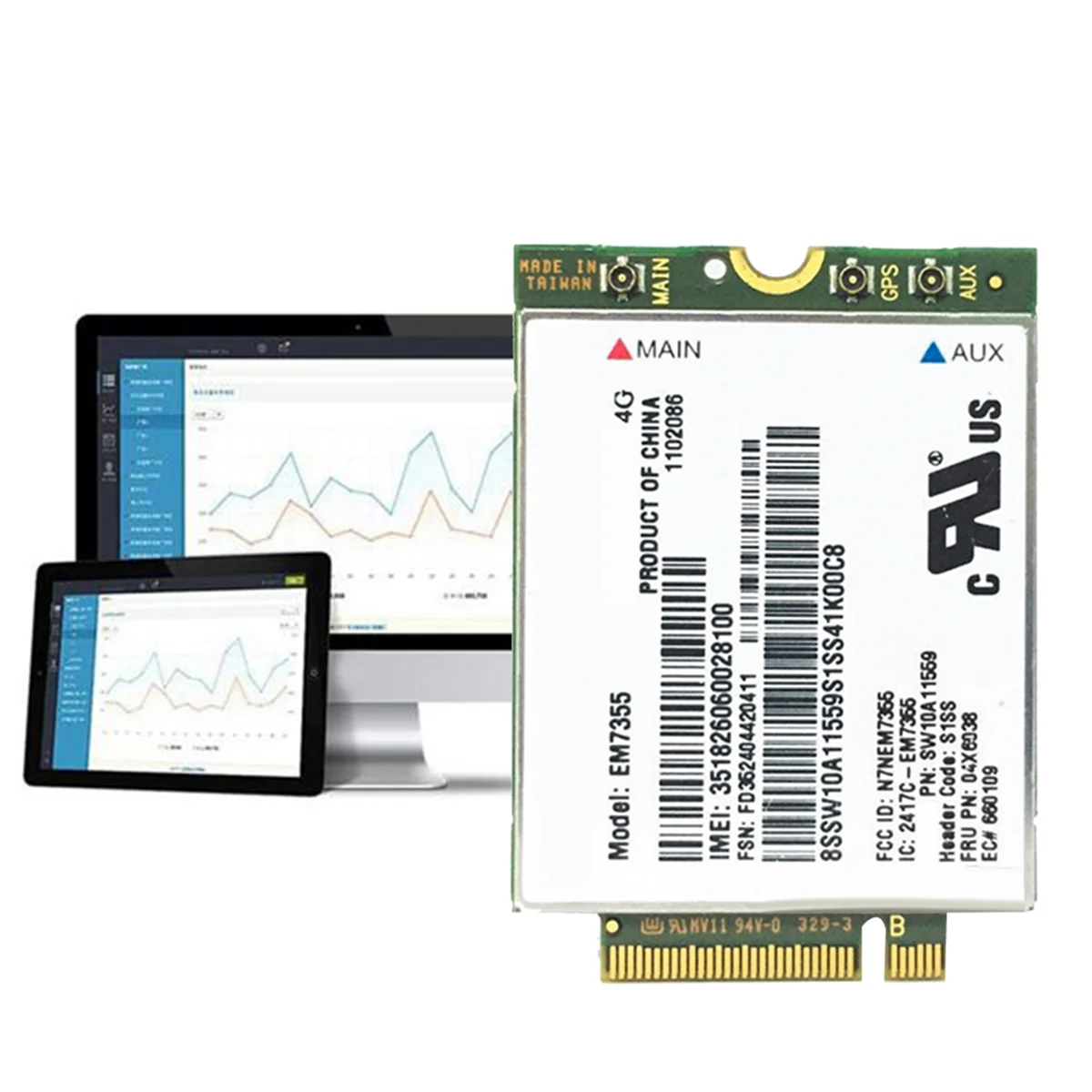 EM7355 WWAN Card+2XAntenna FRU 04X6038 NGFF 4G WiFi Card for ThinkPad X1 Carbon L440 L540 T440 T540P