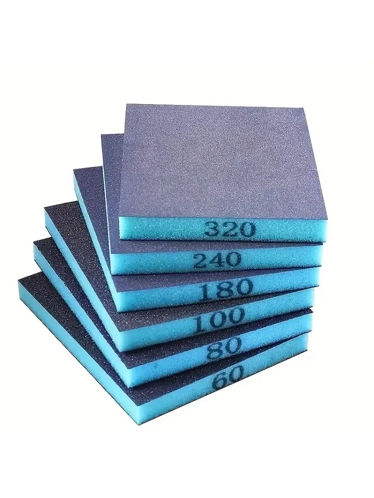 Éponge de ponçage grain 60-320, blocs de ponçage secs et humides lavables et réutilisables pour le polissage du métal, du bois et du verre, outils abrasifs 6 pièces