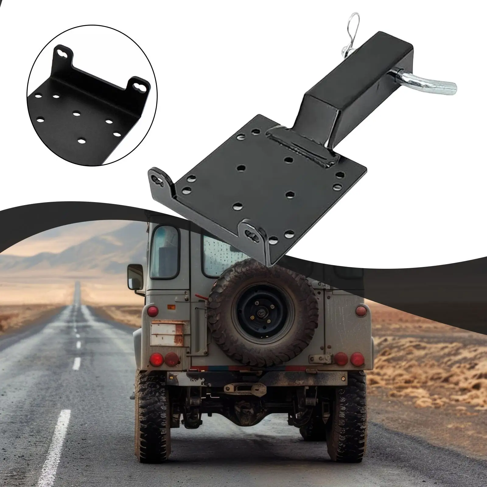 Universal Heavy Duty Winch Bracket Mount Plate for Trailer Hitch 2 Inch Receiver for Garden Off Road Vehicle