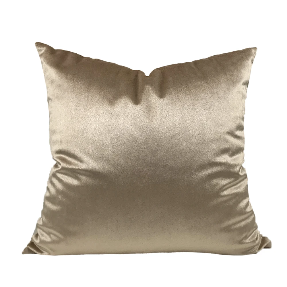 ESSIE HOME Silk Satin Velvet Beige Ivory Light Gold Cushion Cover Pillow Case Throw