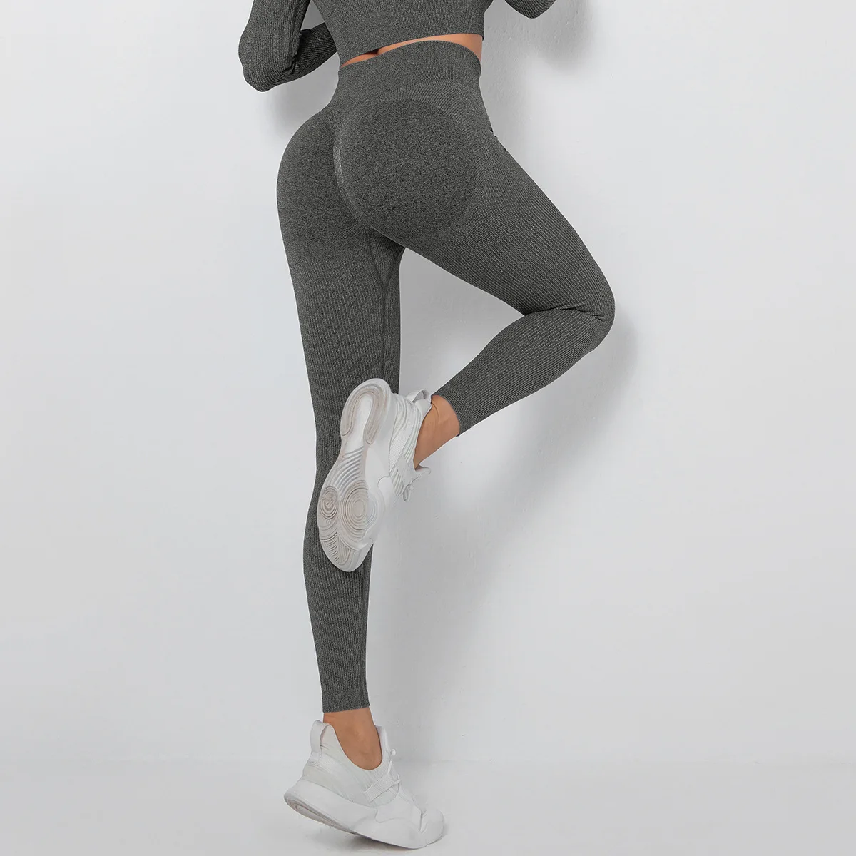 Leggings fitness sportivi da donna Pantaloni da yoga solidi sexy elastici a vita alta Allenamento da corsa Palestra Leggings traspiranti ad asciugatura rapida Donna