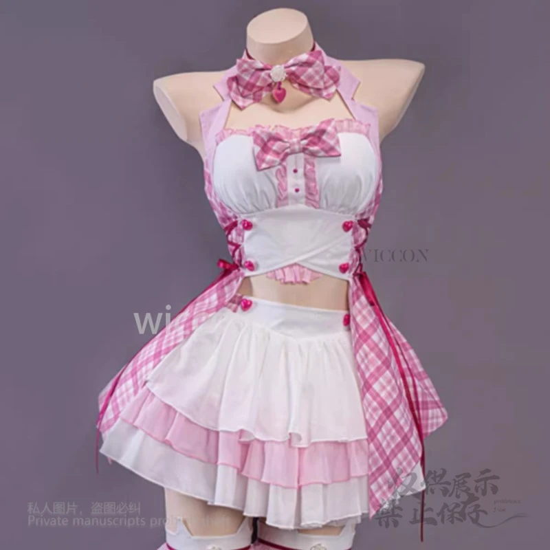 Аниме игра Chocola Косплей Костюм Розовая горничная Лолита платье юбка аксессуар S-2XL обувь для ролевых игр женская обувь для Хэллоуина по индивидуальному заказу