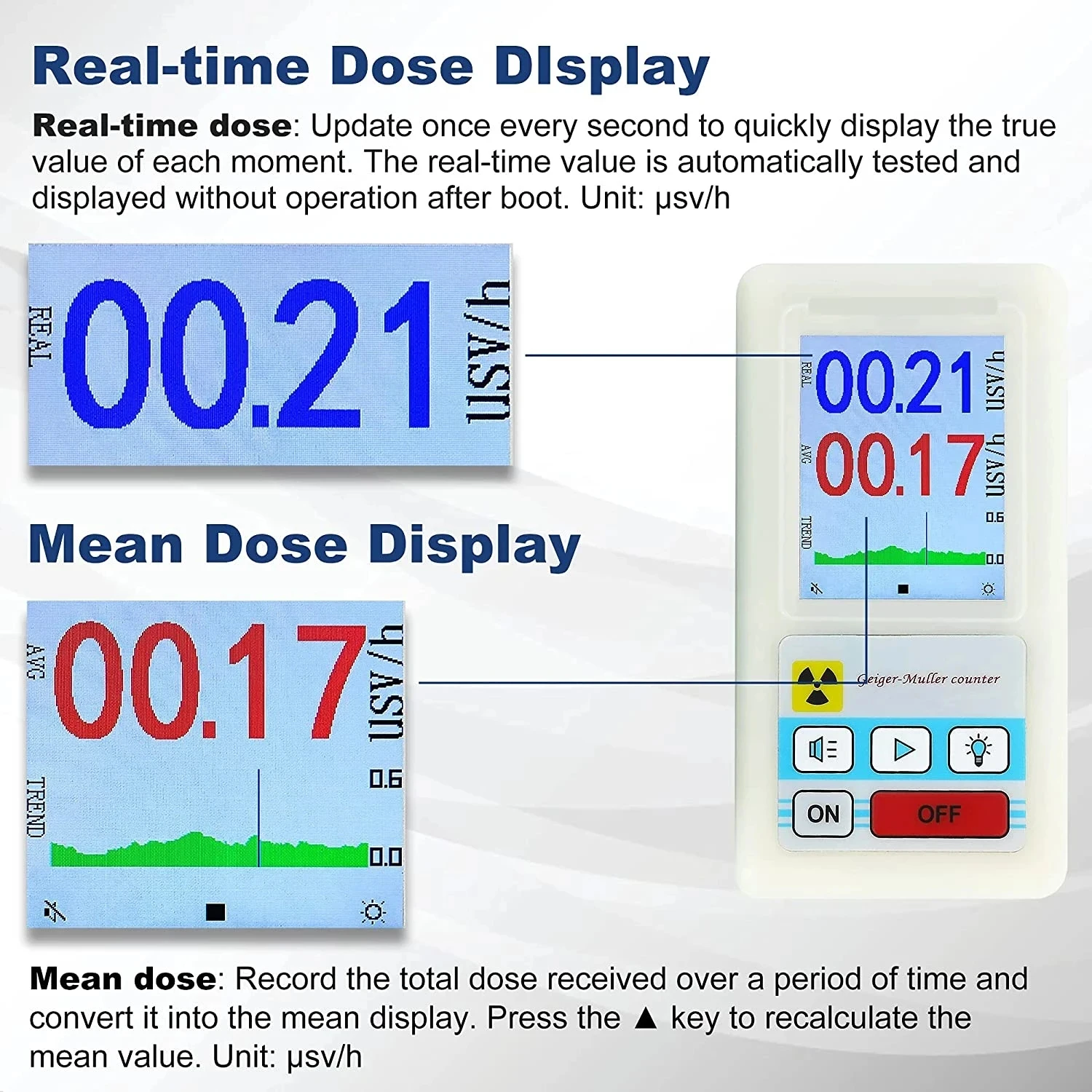 BR-6 Counter Nuclear Radiation Detector Personal Dosimeter X-ray Beta Gamma Detector LCD Radioactive Tester Marble Tool