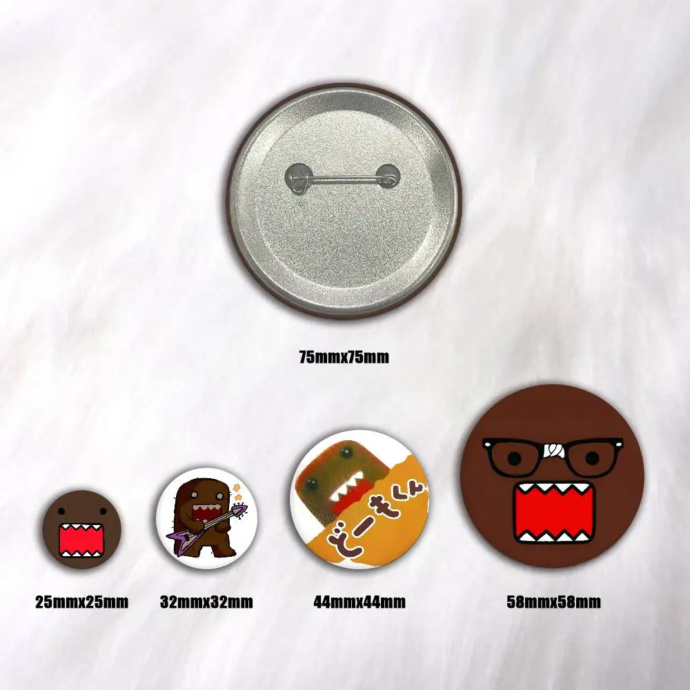 Cute Domo Kun Creative Round Button Badges Cute Pin Brooch for Backpack Clothes Lapel Jewelry Accessories Friends Gift