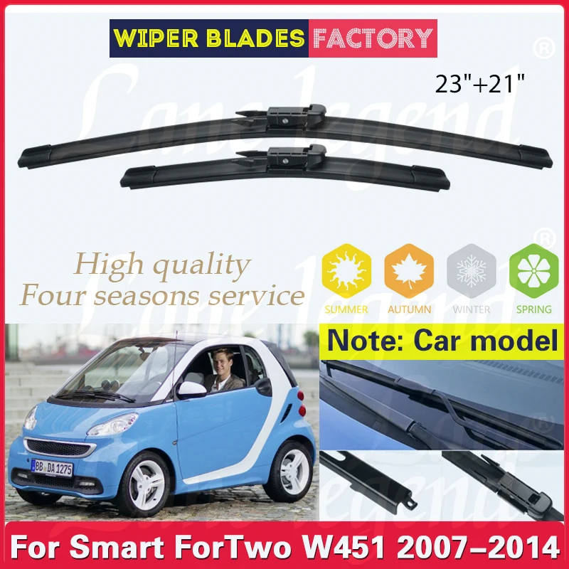 

Car Blade Wiper Window Windshield Rubber Refill Wiper For Smart fortwo W451 2007 - 2014 2013 2012 LHD 23"+21" Car Accessories