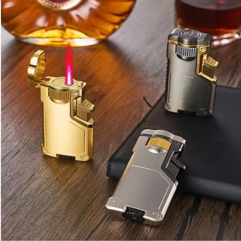 Direct-Flush Lighter with Convertible Flame, Cigarette Accessories, Three-Color Flame, Interesting Small Gifts, New