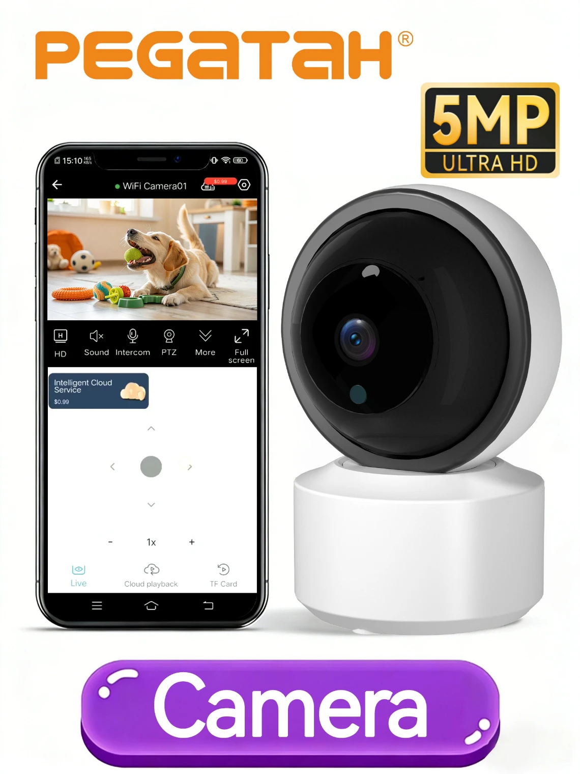 2K HD WiFi Baby Monitor 5MP Home Security Camera Motion Detection Two-Way Audio Easy Setup Clear Day Night Vision