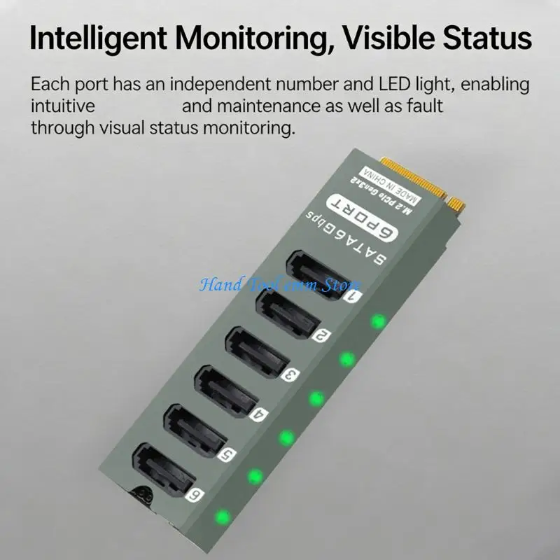 

H37F 6 Channel SATA3 M.2 Adapter With Shielding For Reliable Data Storage And Backups and Storage Expansion