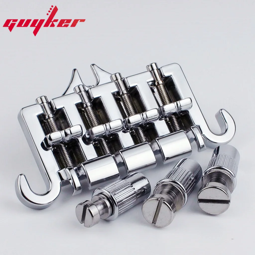 3 Point 4 String Bass Bridge Tailpiece Chrome For GBS EP Guitar Parts