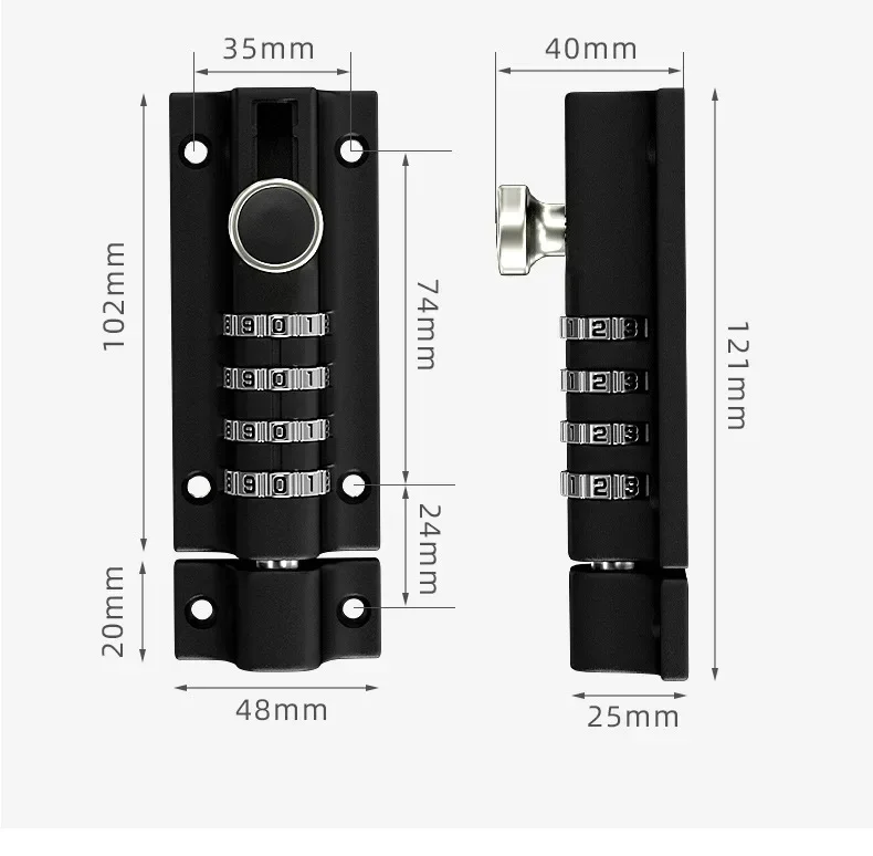 Serrure à Boulon avec Mot de Passe pour Porte en Bois, Accessoire de Sécurité, Anti-Vol, Numérique, pour Extérieur