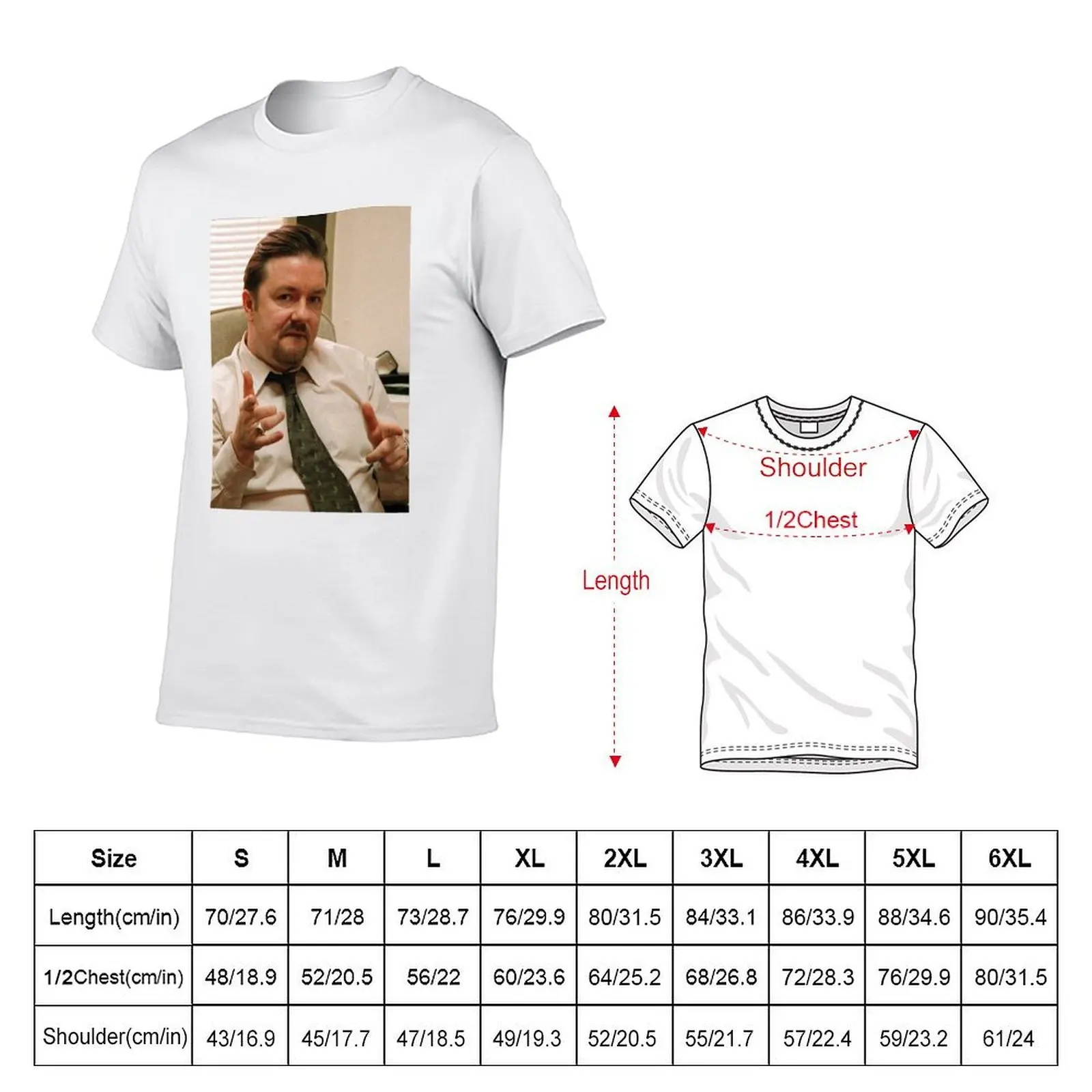 David Brent - The Office UK T-Shirt t shirt for man 100 percent cotton man t shirt cotton high quality T-Shirt