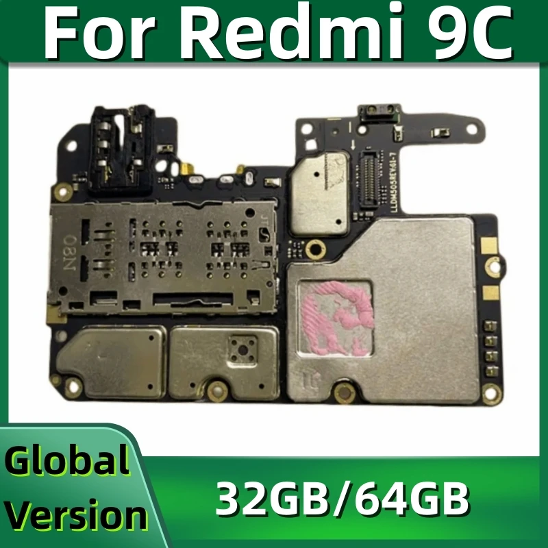 

Motherboard PCB Module for Xiaomi Redmi 9C, 32GB 64GB ROM Mainboard MB, Global MIUI System Installed with Full Chips