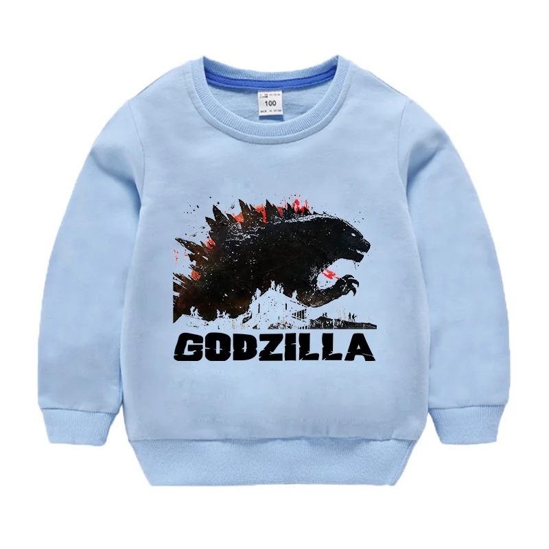 Godzilla Sweatshirt Cotton Long Sleeve Clothes Boys Tops Clothes Cool Children O-neck Sweatshirts High Quality Birthday Gifts
