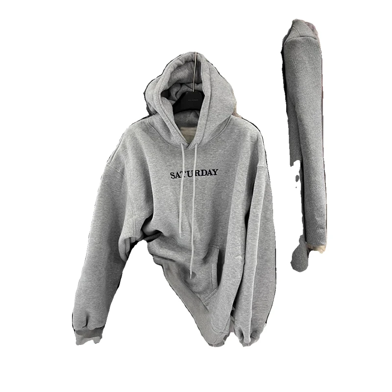 트렌디한 레터 프린트 안감 후드티 여성용 루즈핏 편안한 한국 스타일 긴팔 스웨트셔츠 출퇴근용