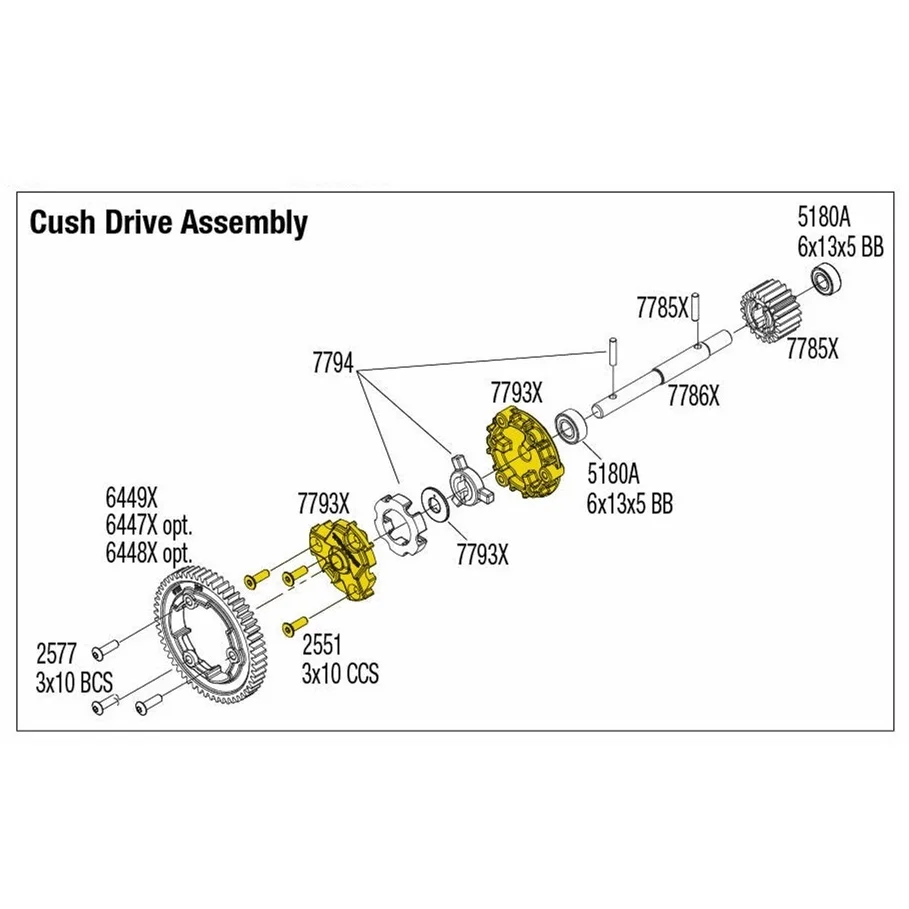 Metal Transmission Cush Drive Housing 7793X for Traxxas 1/10 E-Revo 2.0 VXL Maxx 1/5 X-Maxx 1/6 XRT RC Car Upgrade Parts image 2