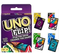 Mattel *UNO FLIP!!Games Family Funny Entertainment Board Game Fun Playing Cards Kids Toys Gift Box uno Card Game Kids Toys