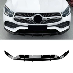 Front Spoiler Bumper Lip Fit For Mercedes-Benz GLC-Class X253 GLC200 260 300 2020-2022 AMG Gloss Black Lower Blade Splitter