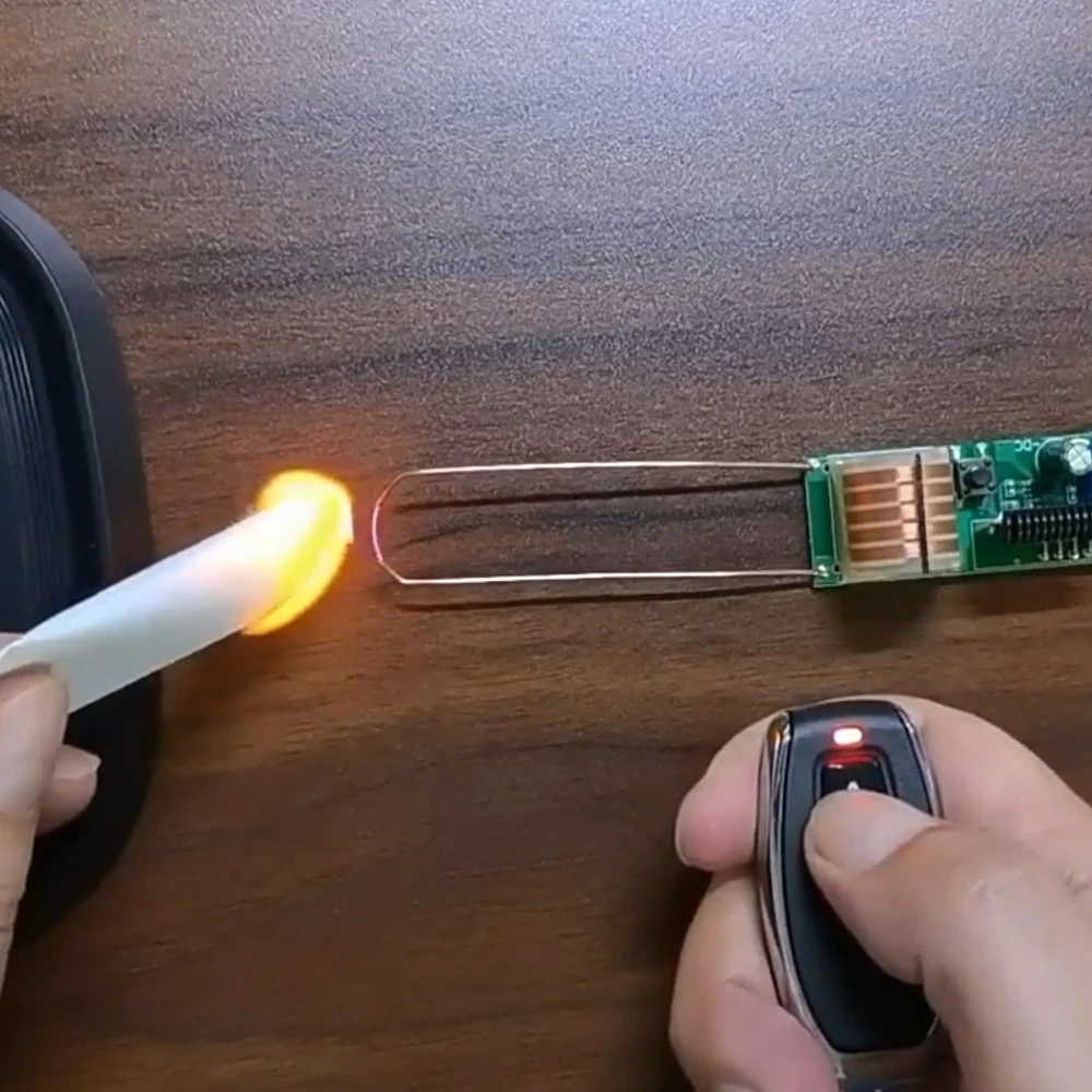 Módulo de alta tensão dc 3.7v módulo de ignição remota bobina de reforço de ignição de arco 12mm descarga 50m com bateria de ignição de alta tensão