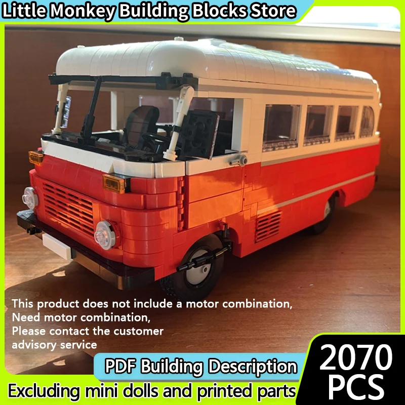 

City Car Model MOC Building Bricks LO 3001 Classic Passenger Bus Modular Technology Gifts Holiday Assemble Children Toys Suit